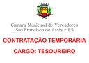 Extrato de Edital de Contratação Temporária de um Tesoureiro Extrato de Edital de Contratação Temporária de um Tesoureiro